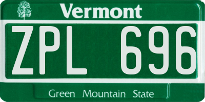 VT license plate ZPL696