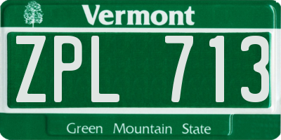 VT license plate ZPL713