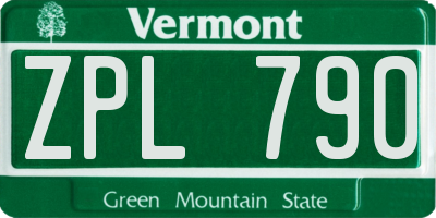 VT license plate ZPL790