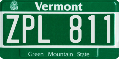 VT license plate ZPL811