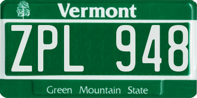 VT license plate ZPL948