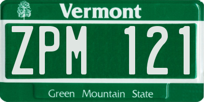 VT license plate ZPM121