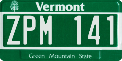 VT license plate ZPM141