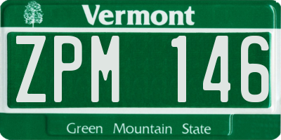 VT license plate ZPM146