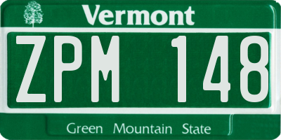 VT license plate ZPM148