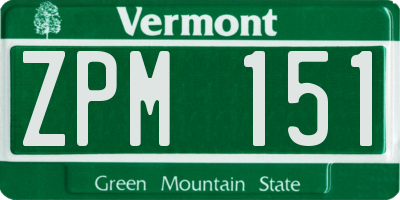 VT license plate ZPM151