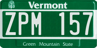 VT license plate ZPM157