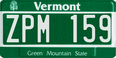 VT license plate ZPM159