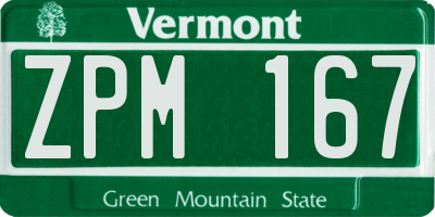 VT license plate ZPM167