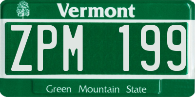 VT license plate ZPM199