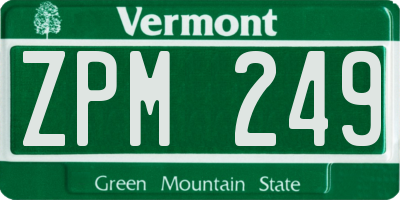 VT license plate ZPM249