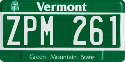 VT license plate ZPM261