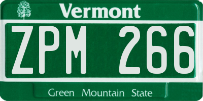VT license plate ZPM266