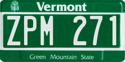 VT license plate ZPM271