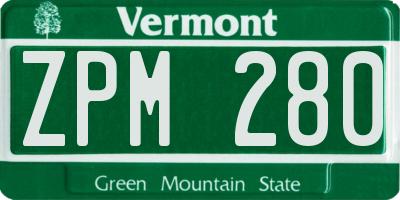VT license plate ZPM280