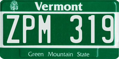 VT license plate ZPM319