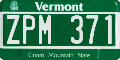 VT license plate ZPM371