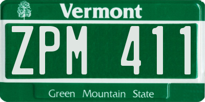 VT license plate ZPM411