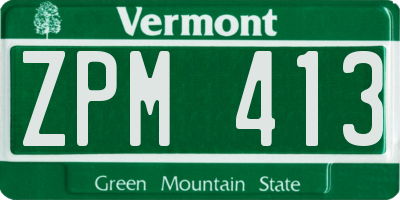 VT license plate ZPM413