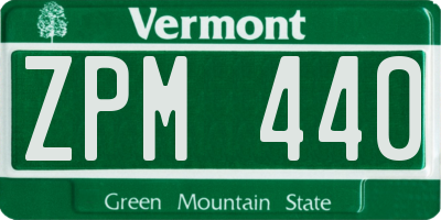 VT license plate ZPM440