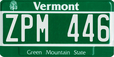 VT license plate ZPM446