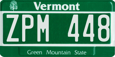 VT license plate ZPM448