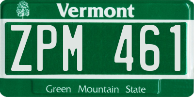 VT license plate ZPM461