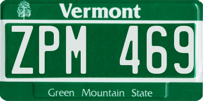 VT license plate ZPM469