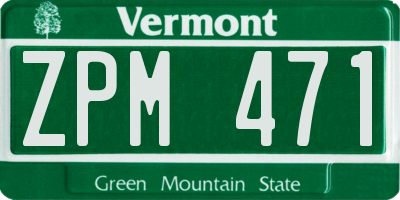 VT license plate ZPM471