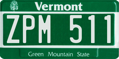 VT license plate ZPM511