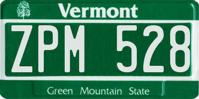 VT license plate ZPM528