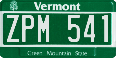 VT license plate ZPM541