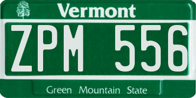 VT license plate ZPM556