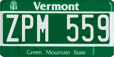 VT license plate ZPM559