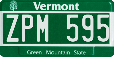 VT license plate ZPM595