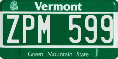 VT license plate ZPM599