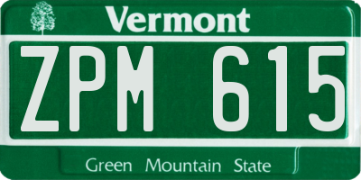 VT license plate ZPM615