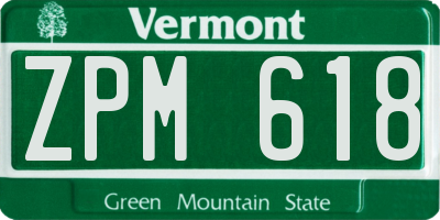 VT license plate ZPM618