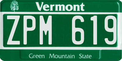 VT license plate ZPM619