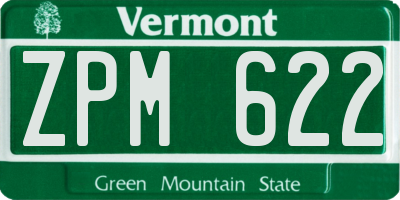 VT license plate ZPM622