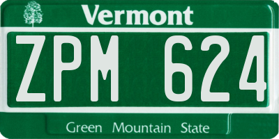 VT license plate ZPM624