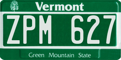 VT license plate ZPM627