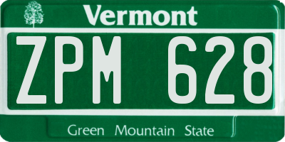 VT license plate ZPM628