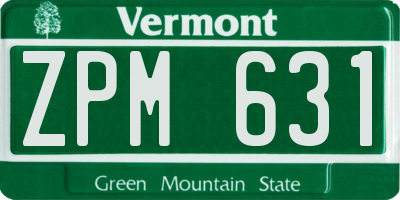 VT license plate ZPM631