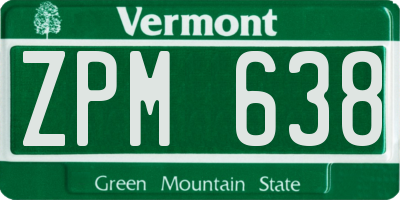 VT license plate ZPM638