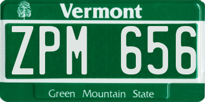 VT license plate ZPM656