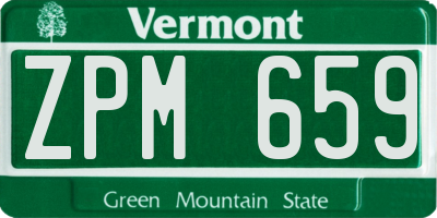 VT license plate ZPM659