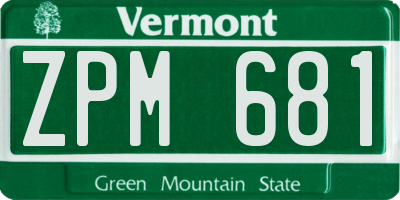 VT license plate ZPM681
