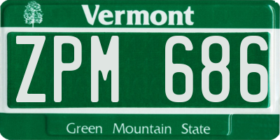 VT license plate ZPM686