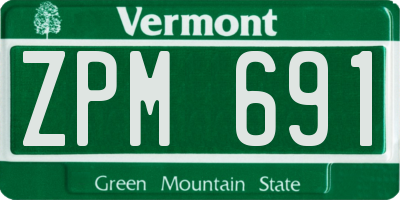 VT license plate ZPM691